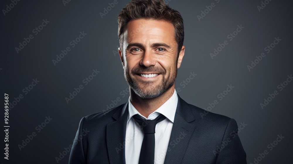 A confident business leader smiling while looking directly at the camera, A confident business leader smiling while looking directly at the camera,