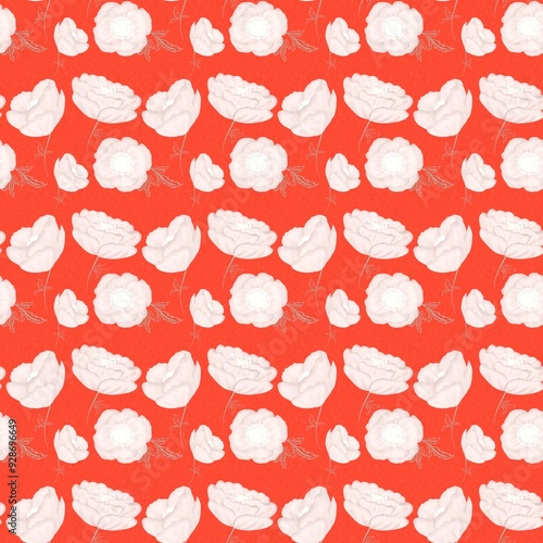 seamless pattern with poppy