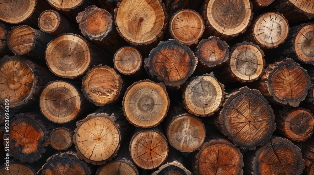 Wood stumps piles background illustration generated by ai Wood stumps piles background illustration generated by ai