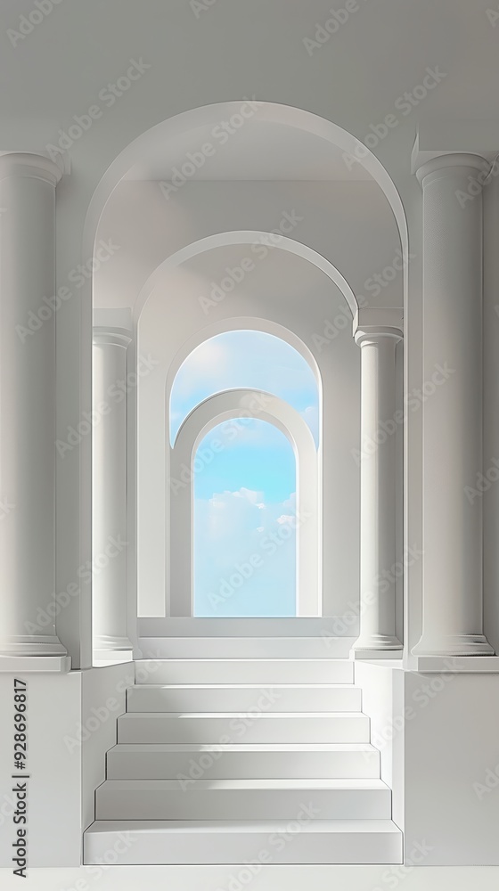 White archway leads to sky White archway leads to sky