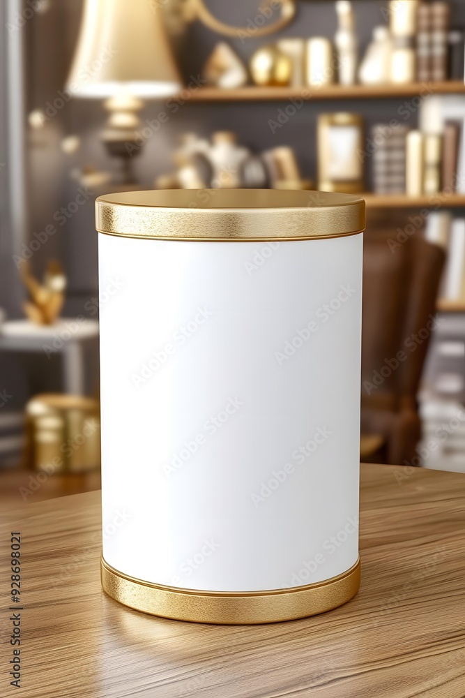 White And Gold Cylinder Mockup White And Gold Cylinder Mockup