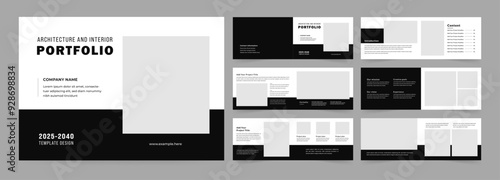 Landscape Brochure design for architecture or interior portfolio, Use for annual report, proposal, portfolio, brochure, catalog, magazine, booklet.