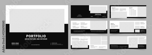 Landscape Architecture portfolio or portfolio layout template design, Print ready brochure template.
