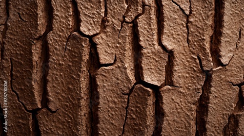 Capturing the distinct texture of catalpa tree bark, with its thick, deeply fissured patterns and scaly sections, perfect for natural texture references photo