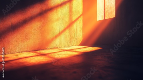 A window in a room is letting in sunlight, creating a warm