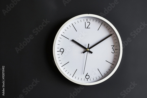 Wallpaper Mural White wall clock on black background Torontodigital.ca