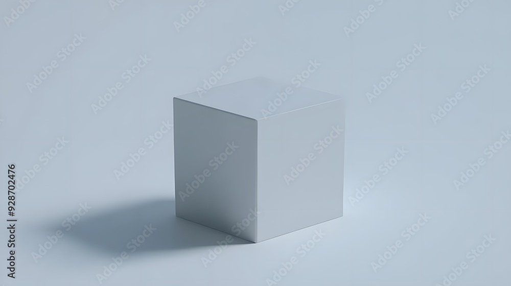 White Cube on a Light Gray Background White Cube on a Light Gray Background