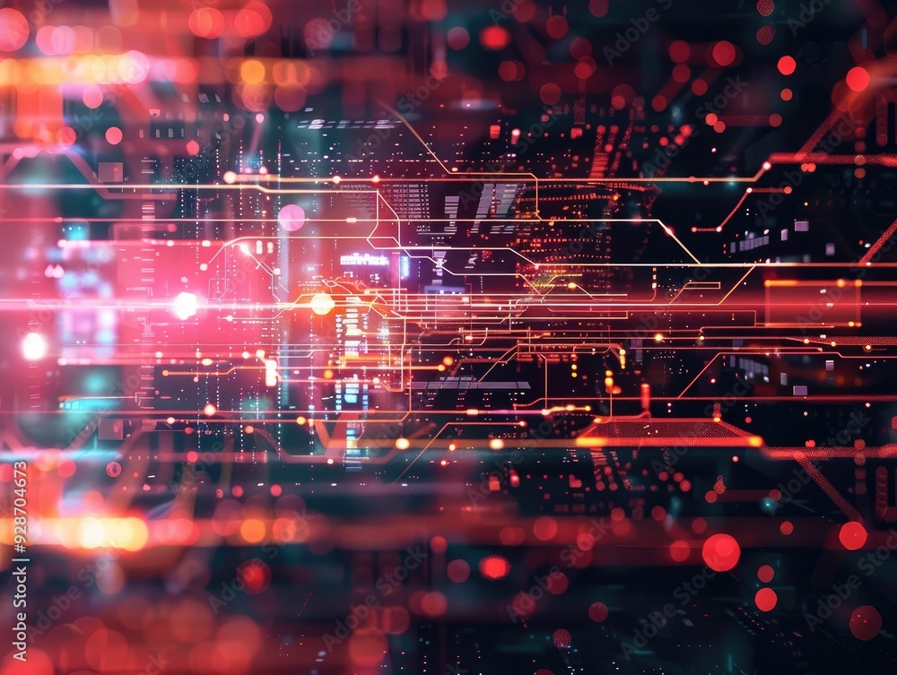 Fototapeta premium Futuristic technology concept with abstract digital circuit background for innovative design