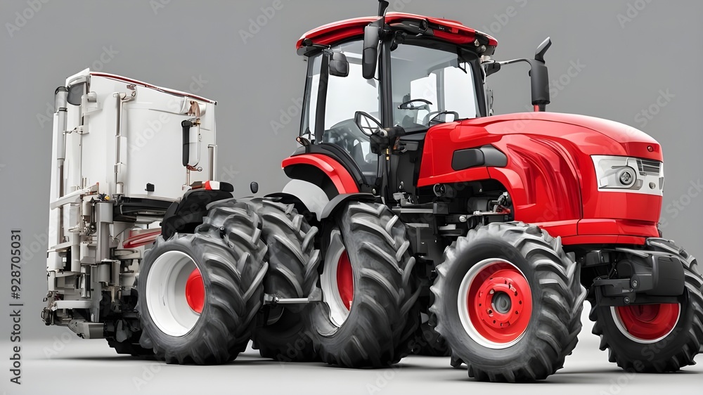 Obraz premium red tractor