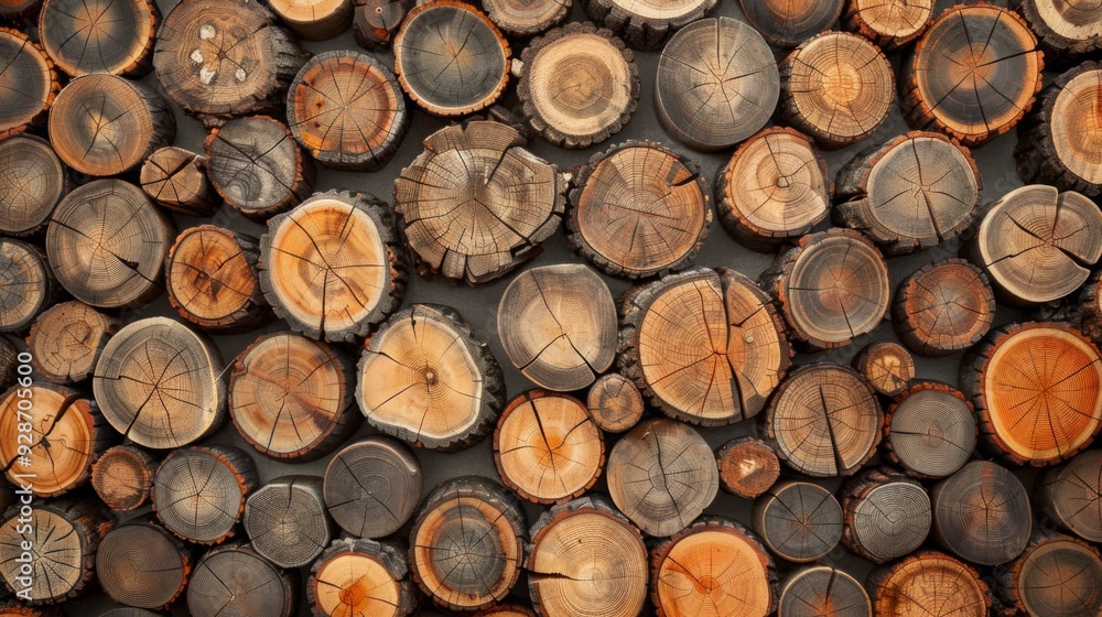 Wood stumps piles background illustration generated by ai Wood stumps piles background illustration generated by ai