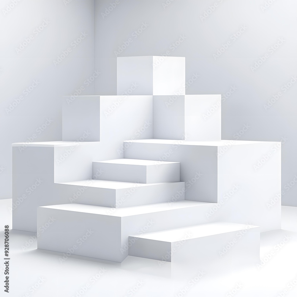 Abstract White Cube Geometry 3D Render Abstract White Cube Geometry 3D Render