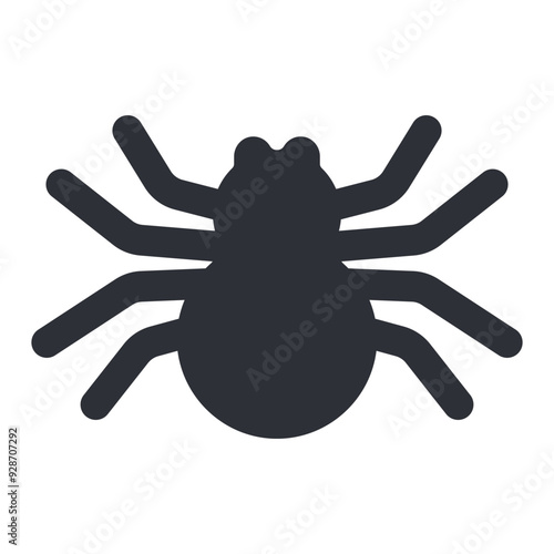 Halloween spider silhouette vector cartoon illustration isolated on a white background.