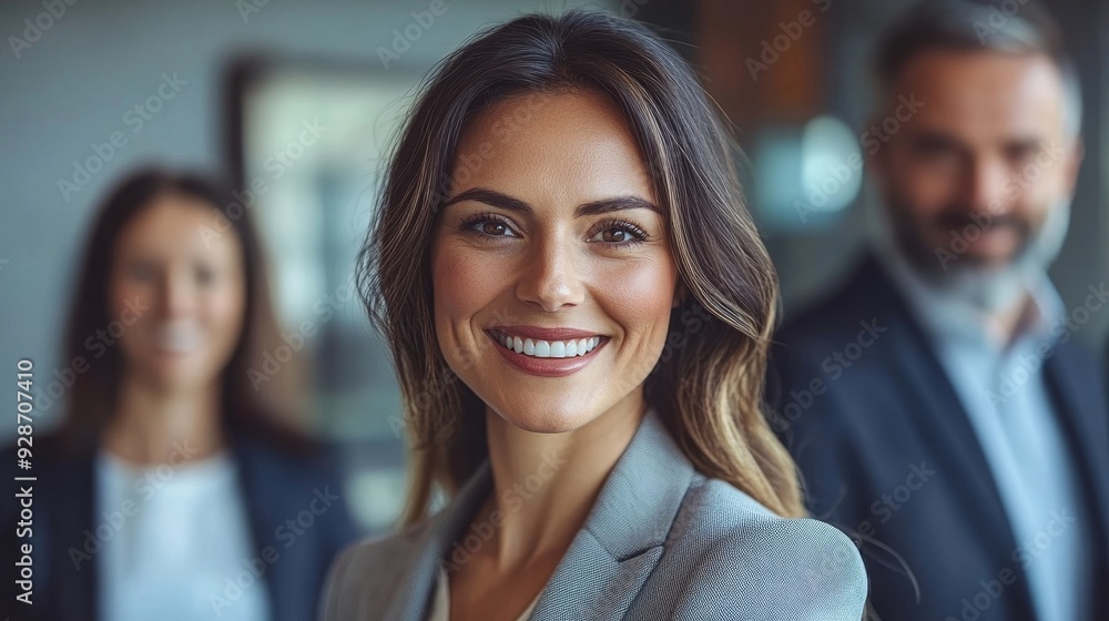 Group of business workers smiling happy and confident. Working together with smile on face looking at the camera applauding at the office, Generative AI Group of business workers smiling happy and confident. Working together with smile on face looking at the camera applauding at the office, Generative AI