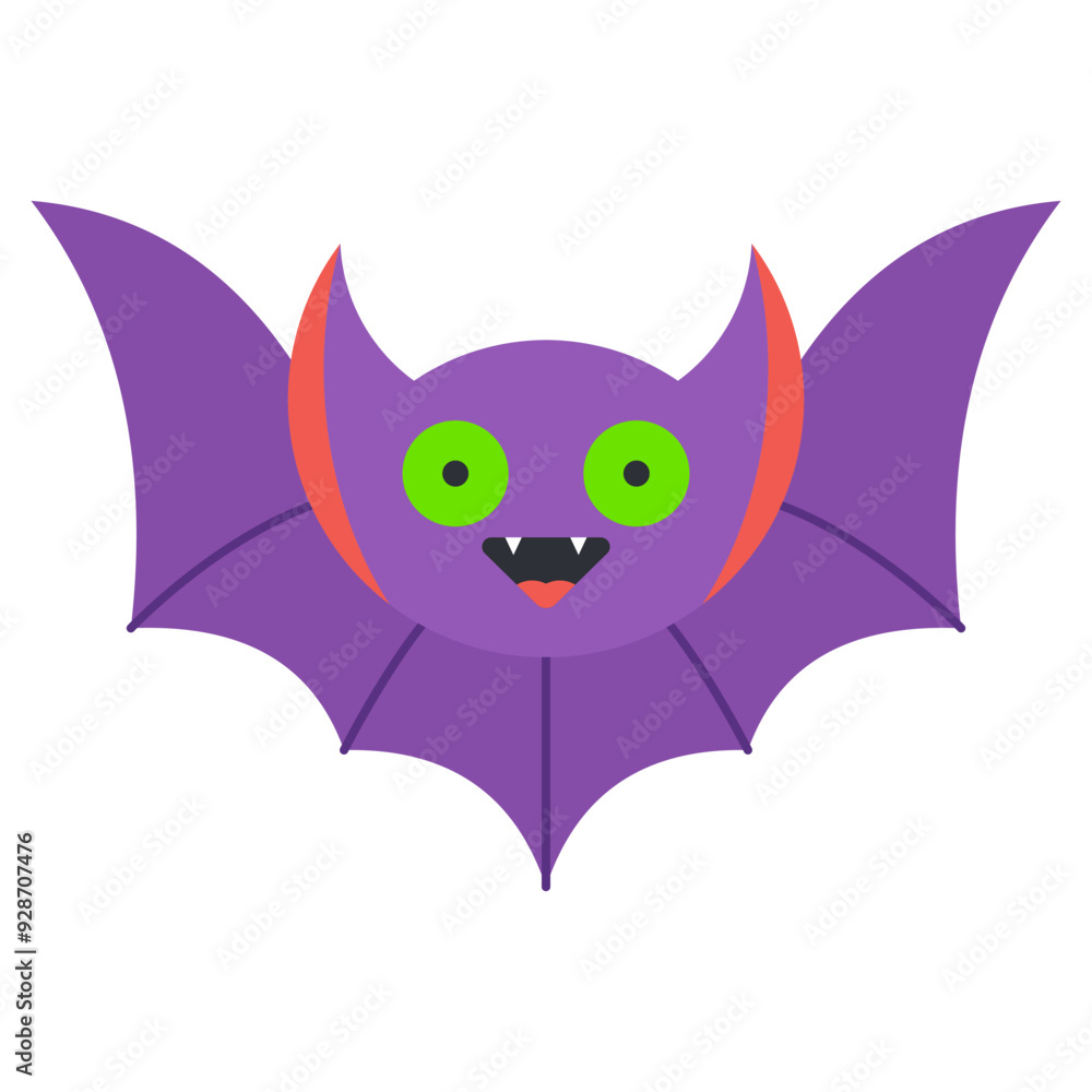 Cute Halloween cartoon bat vector icon isolated on a white background. Cute Halloween cartoon bat vector icon isolated on a white background.
