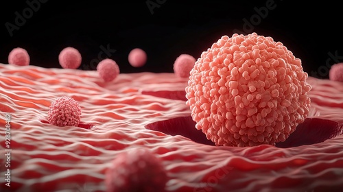 Breast cancer cell targeted therapy response molecular changes 3D illustration photo