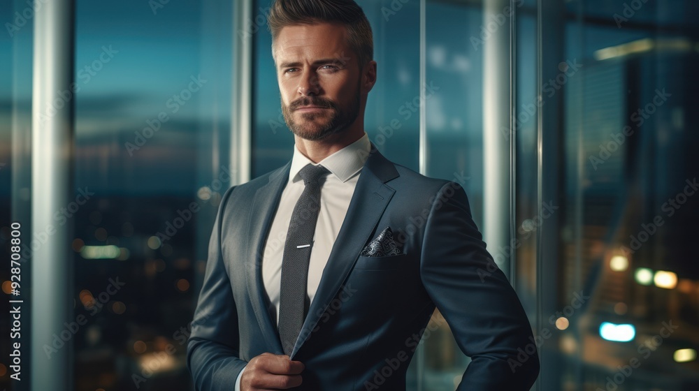 Businessman in a suit with crossed arms Businessman in a suit with crossed arms