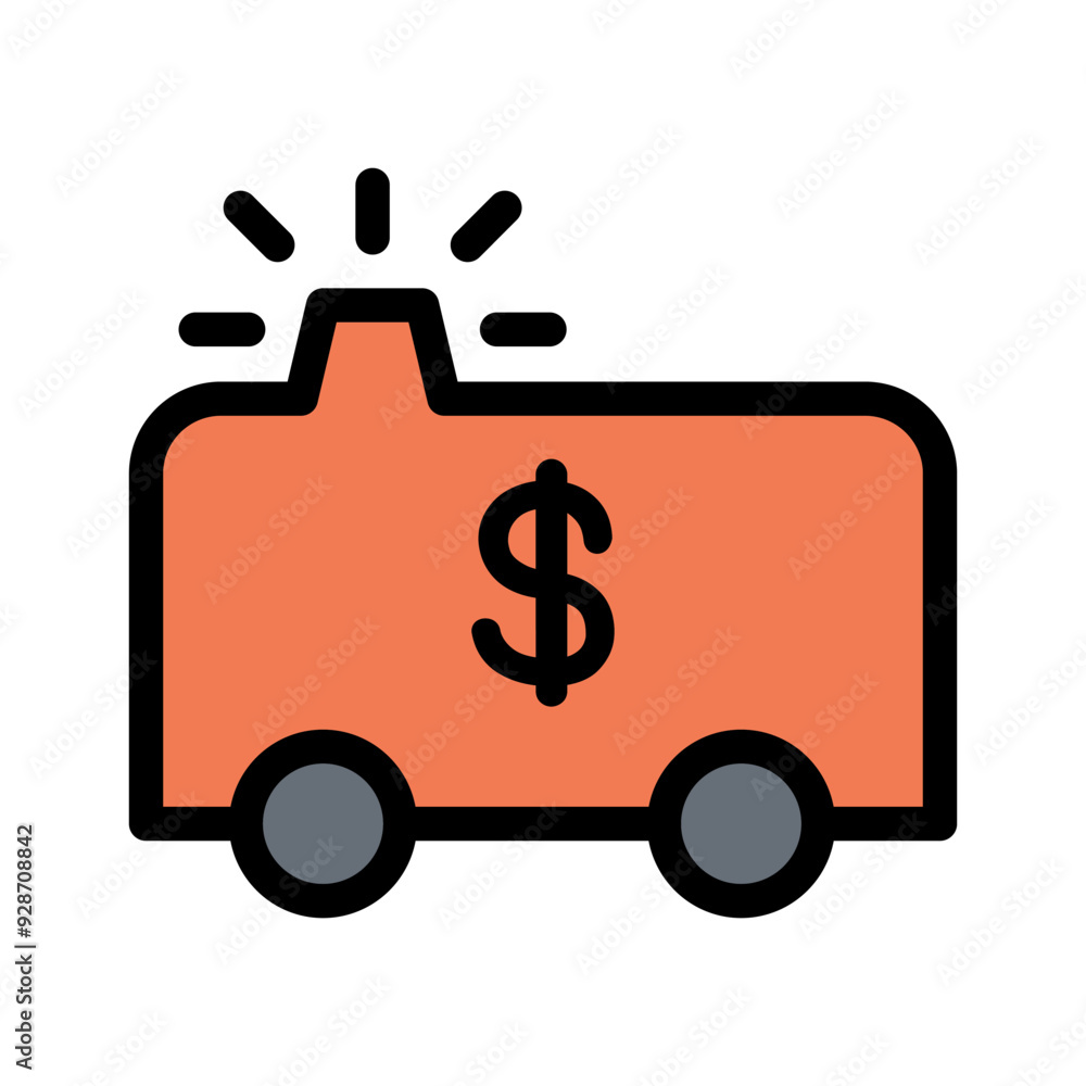 Money carrier vehicle icon Money carrier vehicle icon
