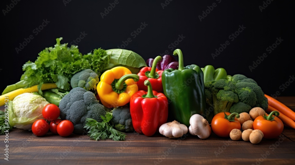 Colorful of fresh vegetables including bell peppers, carrots, Colorful of fresh vegetables including bell peppers, carrots,