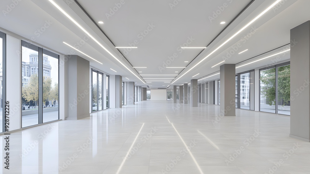 Modern Office Space With Large Windows And Minimalist Design Modern Office Space With Large Windows And Minimalist Design
