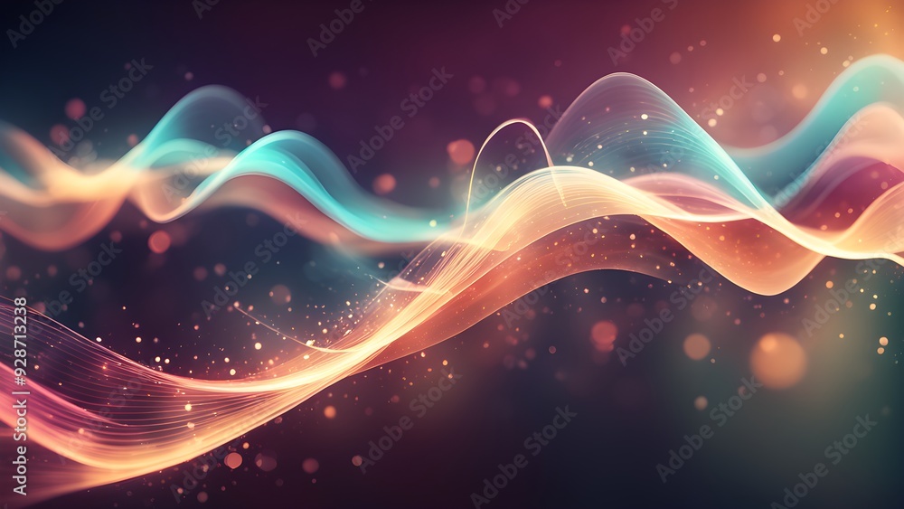 A colorful wave with a lot of sparkles and dots A colorful wave with a lot of sparkles and dots