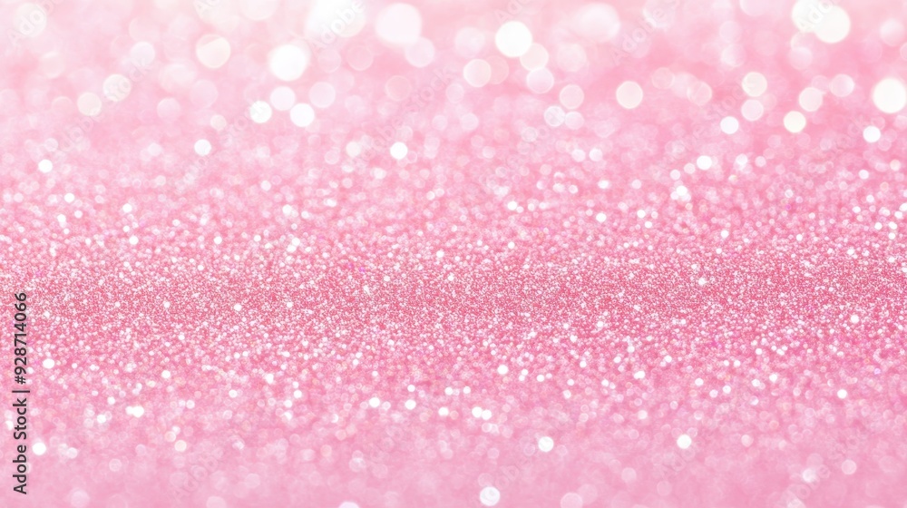 A shimmering pink glitter background with sparkling bokeh effects. A shimmering pink glitter background with sparkling bokeh effects.
