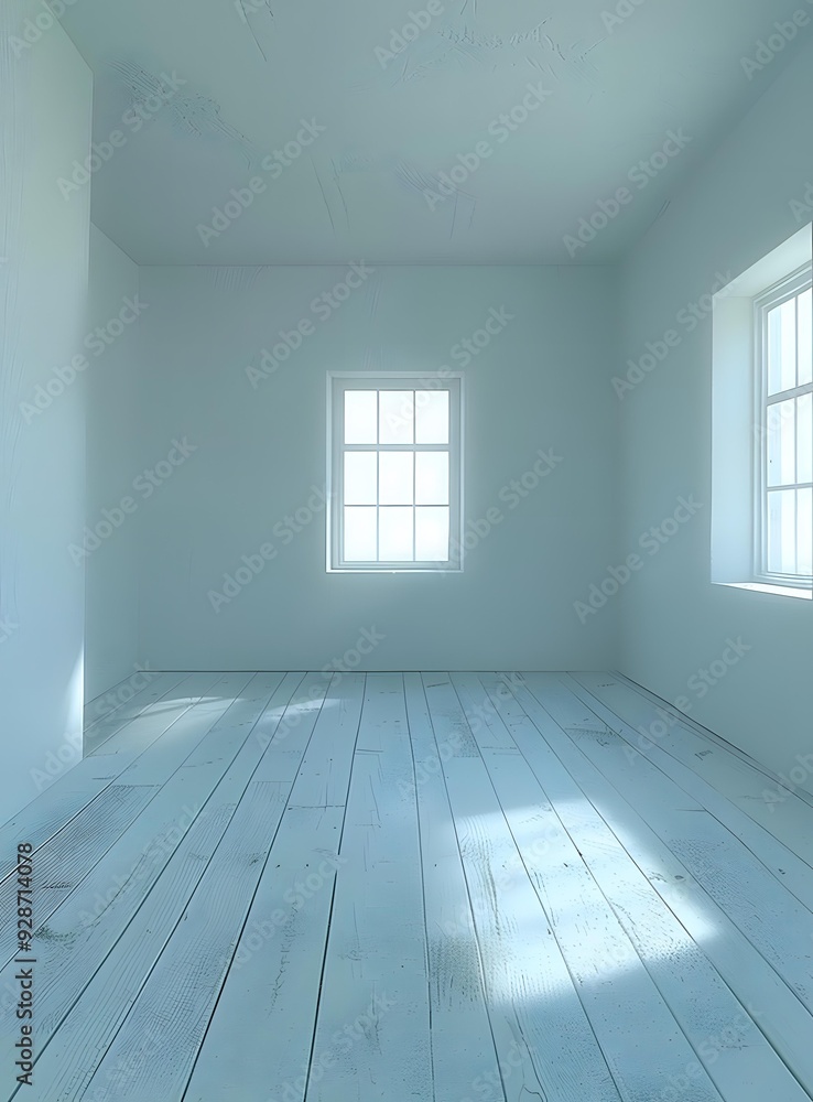 Empty Room With Two Windows and Light Empty Room With Two Windows and Light