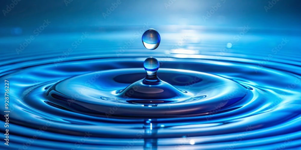 Water Drop Ripples, Blue, Liquid, Reflection, Texture Water Drop Ripples, Blue, Liquid, Reflection, Texture
