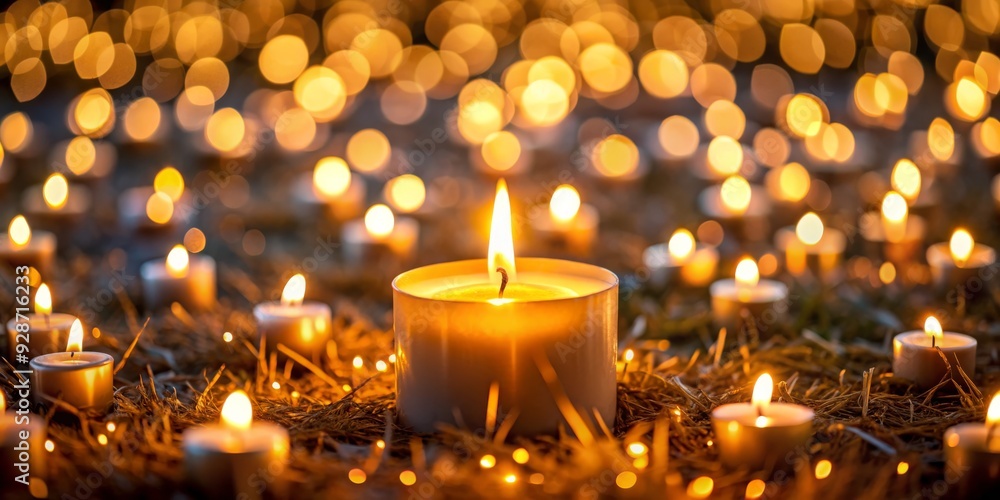 Warmth of Candles in a Hay Field, candlelight, hope, remembrance , peace Warmth of Candles in a Hay Field, candlelight, hope, remembrance , peace