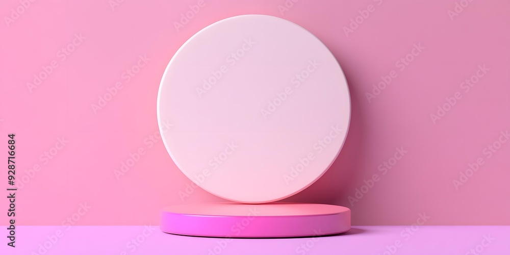 Abstract Pink Circle on Platform Abstract Pink Circle on Platform