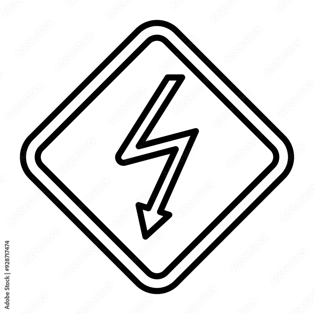 Electrical Hazard line icon Electrical Hazard line icon