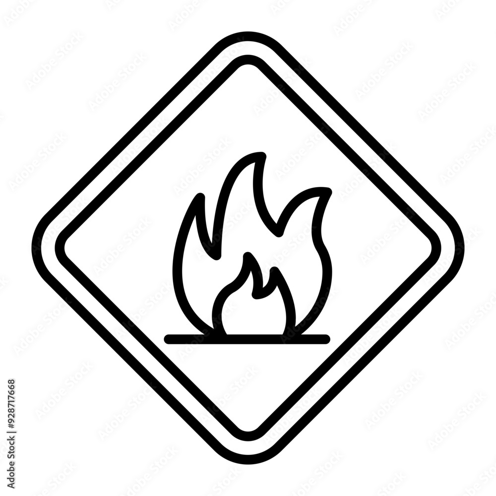 Flammable line icon Flammable line icon
