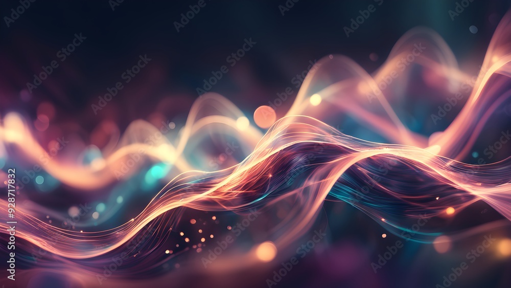 Fototapeta premium A colorful wave of light with a blue and purple hue