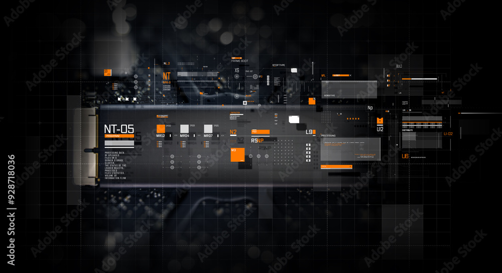High-Tech Digital Interface with Data Processing Modules High-Tech Digital Interface with Data Processing Modules