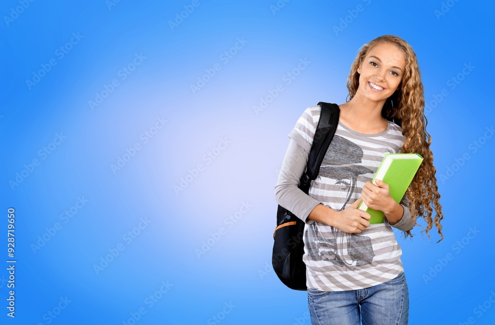 Happy pretty smiling teenage girl student Happy pretty smiling teenage girl student