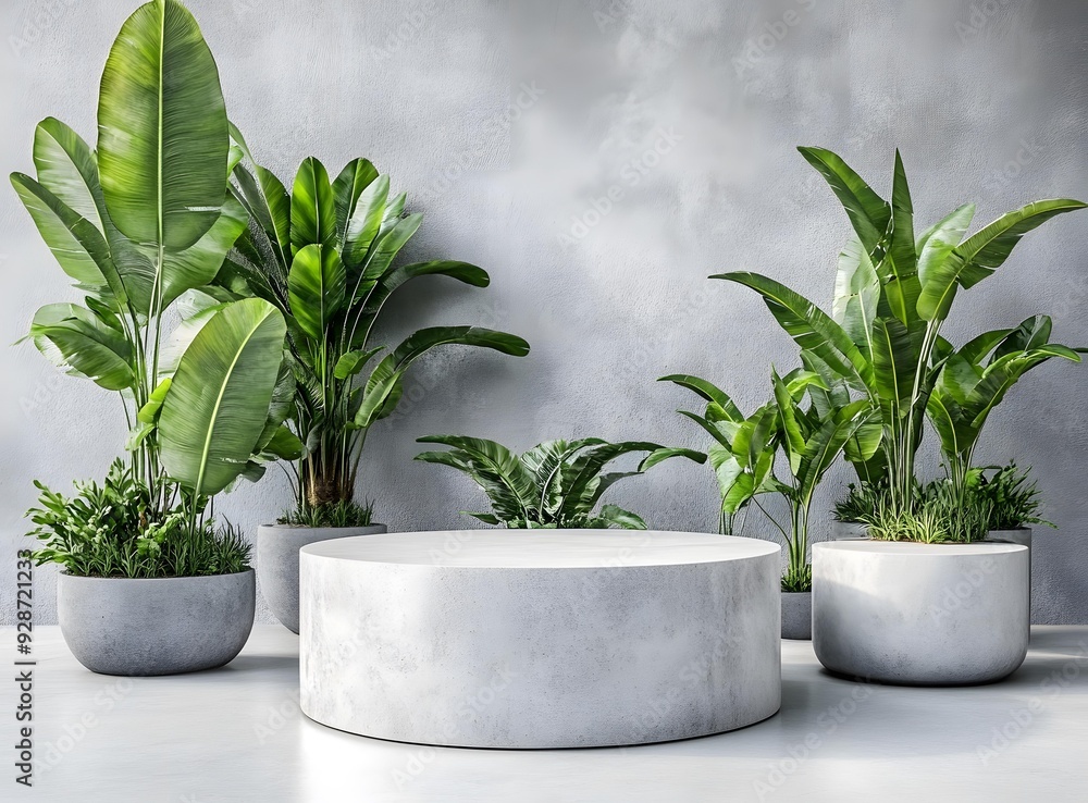 Tropical Plants and Concrete Platform Tropical Plants and Concrete Platform
