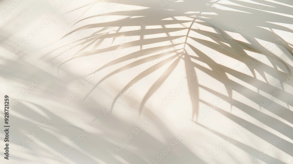 Obraz premium Palm tree shadow on white wall