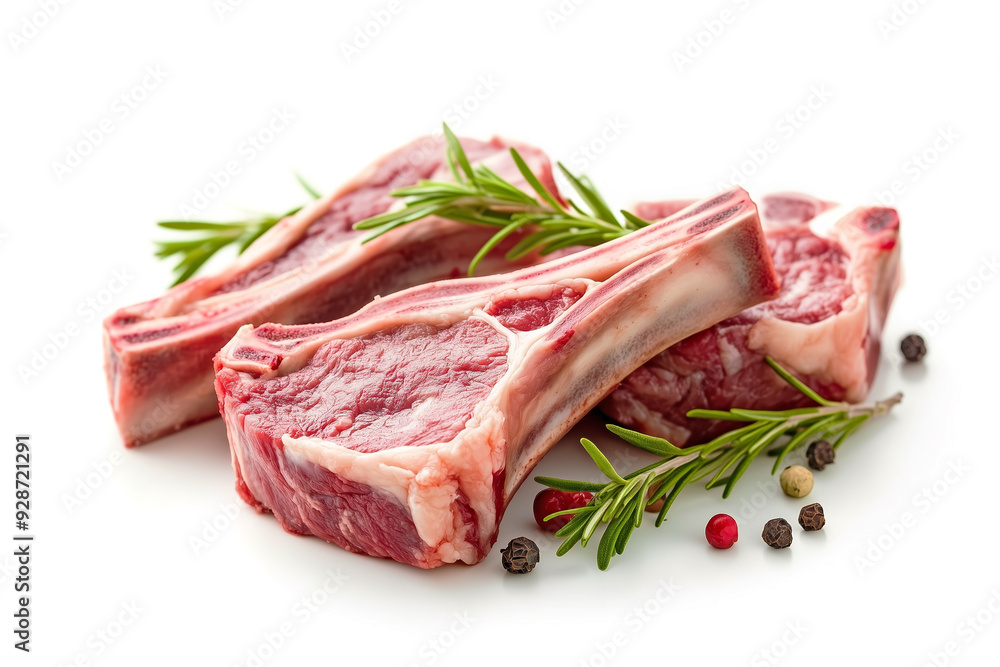 Raw lamb chops cutlet isolated on white background Raw lamb chops cutlet isolated on white background