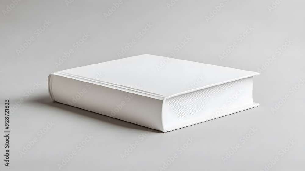 White Hardcover Book on Gray Background White Hardcover Book on Gray Background