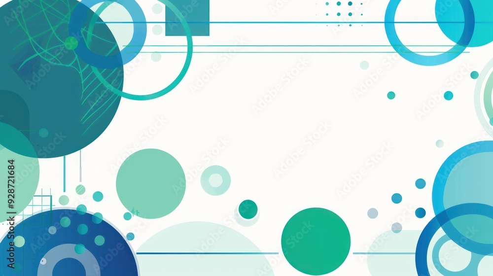 Obraz premium Abstract Geometric Pattern with Blue and Green Circles