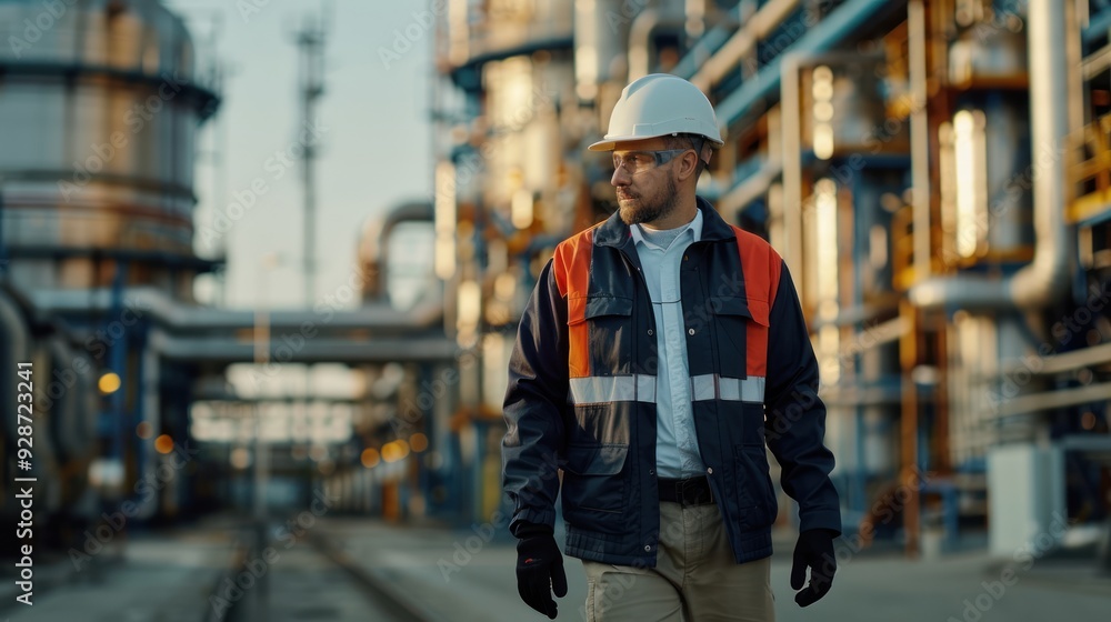 Industrial Engineer in Hard Hat Wearing Safety Industrial Engineer in Hard Hat Wearing Safety