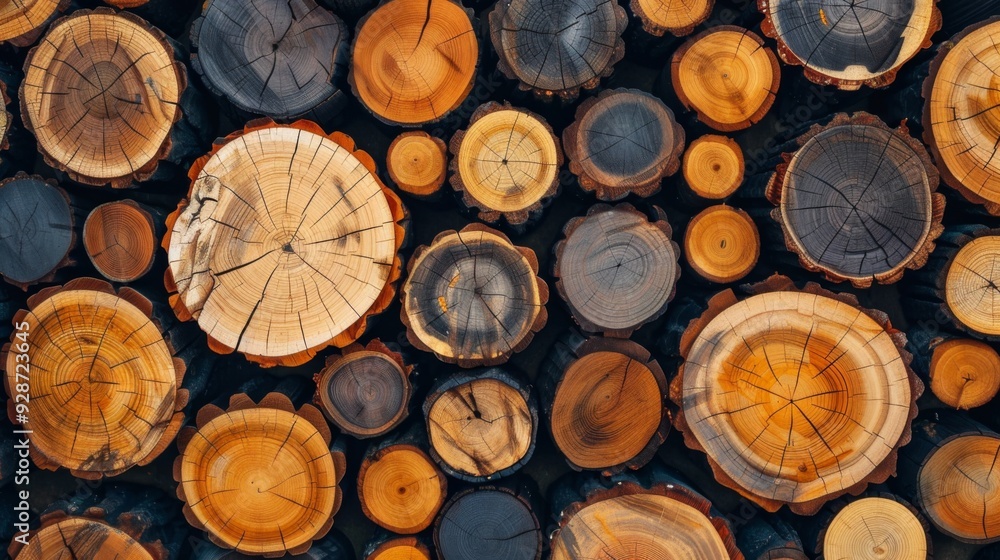 Wood stumps piles background illustration generated by ai Wood stumps piles background illustration generated by ai