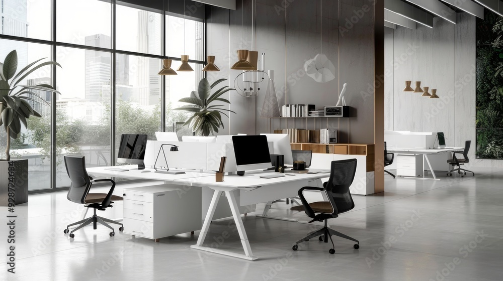 Modern open plan office workspace Modern open plan office workspace