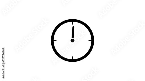 The clock is counting down the 24-hour day at a fast pace. on white background.4K. photo