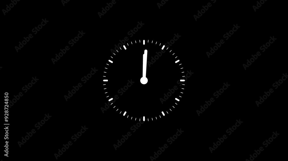 Two-hand watch .Clock icon countdown 24 hour day fast motion animation. Black background. Two-hand watch .Clock icon countdown 24 hour day fast motion animation. Black background.