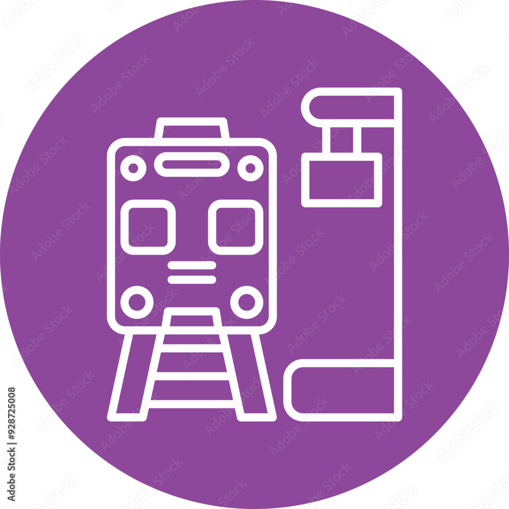 Subway Station line circle icon Subway Station line circle icon