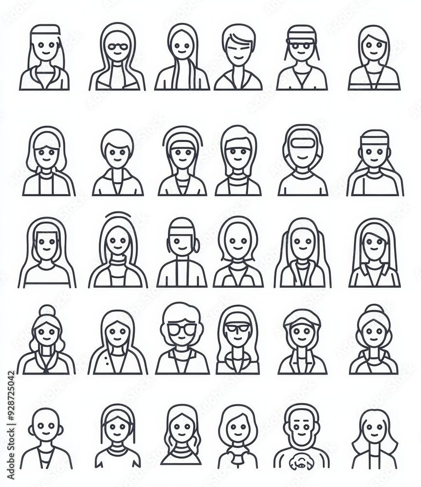 Society people line icons, signs set. Society, people, culture, community, mankind, human, citizens, class, families outline illustrations, Generative AI Society people line icons, signs set. Society, people, culture, community, mankind, human, citizens, class, families outline illustrations, Generative AI
