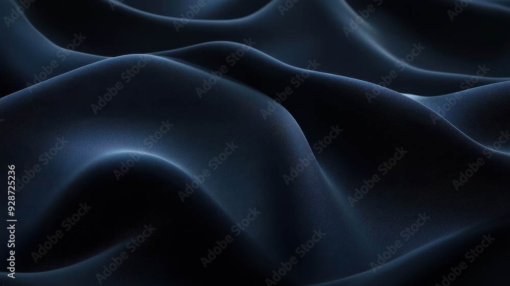 Obraz premium A smooth, dark fabric with gentle waves creating an elegant texture.