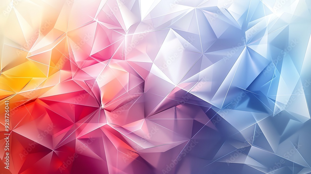 Abstract background with vibrant colors and geometric shapes. The colors transition from red to yellow to blue. The shapes are arranged in a random pattern. Abstract background with vibrant colors and geometric shapes. The colors transition from red to yellow to blue. The shapes are arranged in a random pattern.