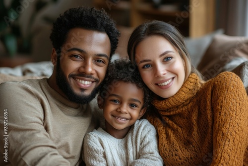 Happy multicultural family spending time together in the new normal, Generative AI