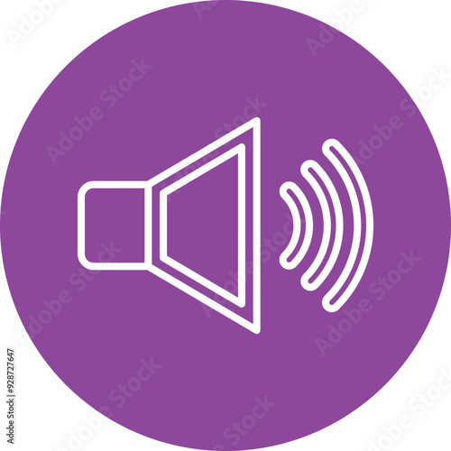 Volume line circle icon